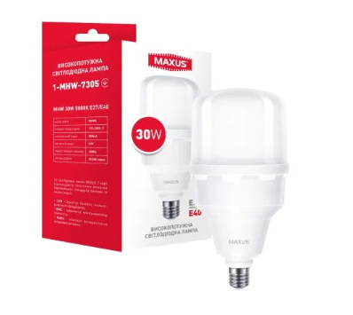 Лампа світлодіодна високопотужна MAXUS HW 30W 5000K E27/E40